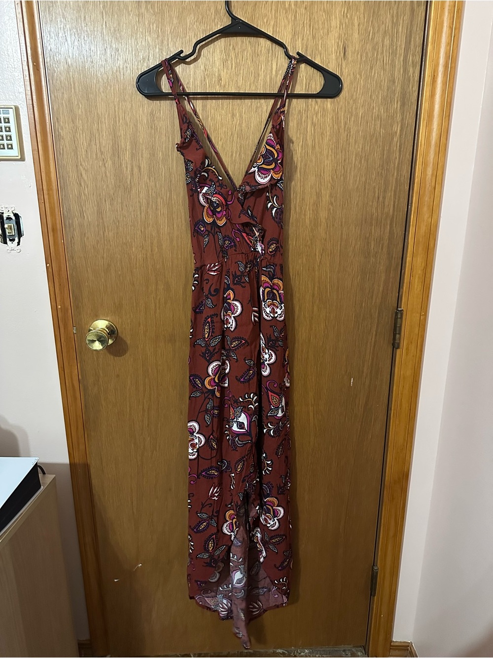 Astr red Floral High-Low Maxi Dress